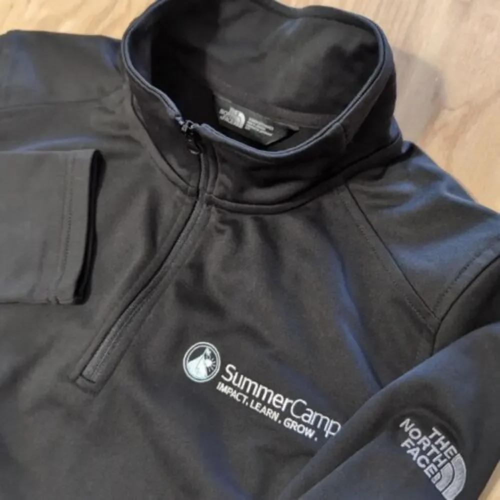 The North Face Jacket Women's M Black‎ Summer Camp 1/4 Zip Fleece Embroidery